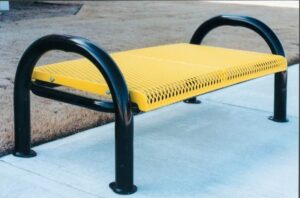 4′ Standard (Expanded Metal) Modern Bench without Back, Portable/Surface Mount