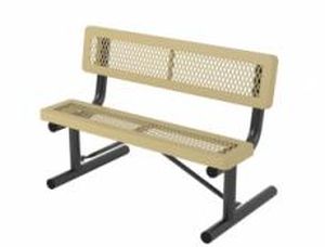 4′ Regal Standard Bench with Back, Portable