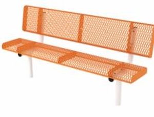 6′ Rolled Standard Bench with Back, In-Ground Mount