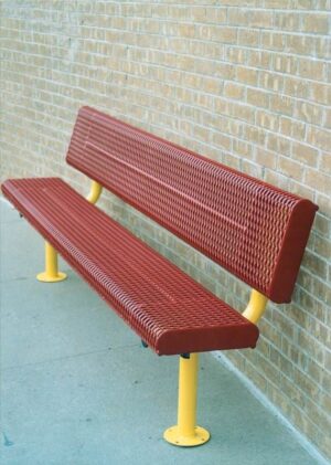 8′ Rolled Standard Bench with Back, Surface Mount