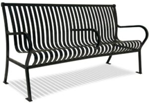 4′ HAMILTON BENCH W/ BACK, HORIZONTAL SLAT – NO ARMS