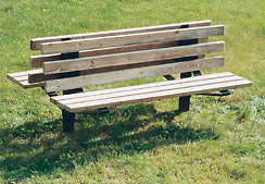 6′ DOUBLE SIDED DOUBLE PED. BENCH, 2″ x 4″ PLANKS, INGROUND, GRAY RECYCLED PLASTIC