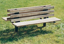 6′ DOUBLE SIDED DOUBLE PED. BENCH, 2″ x 4″ PLANKS, SURFACE MOUNT, BROWN RECYCLED PLASTIC