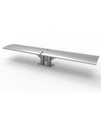 8′ Arches Steel Cantilever Bench, Surface Mount