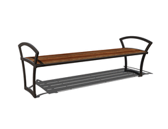 8′ Bryce Ipe Bench without Back with Side Armrests, Portable/Surface Mount