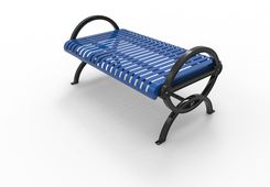 4′ Gateway Steel Bench without Back, Portable/Surface Mount – Vertical Planking