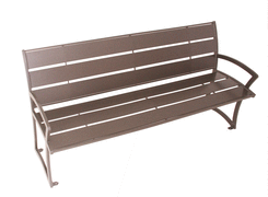 8′ Bryce Steel Bench with Back, Portable/Surface Mount