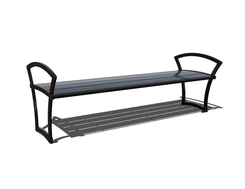 4′ Bryce Steel Bench without Back with Side Armrests, Portable/Surface Mount