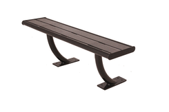 4′ Acadia Bench without Back, In-Ground Mount