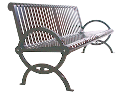 4′ Gateway Steel Bench with Back, Portable/Surface Mount – Vertical Planking