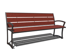 8′ Bryce Ipe Bench with Back, Portable/Surface Mount